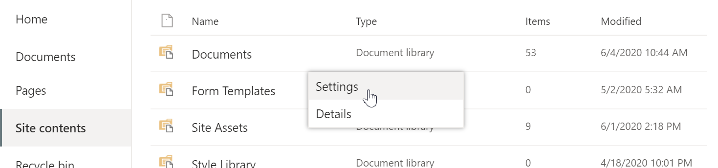 Retention policies data locations