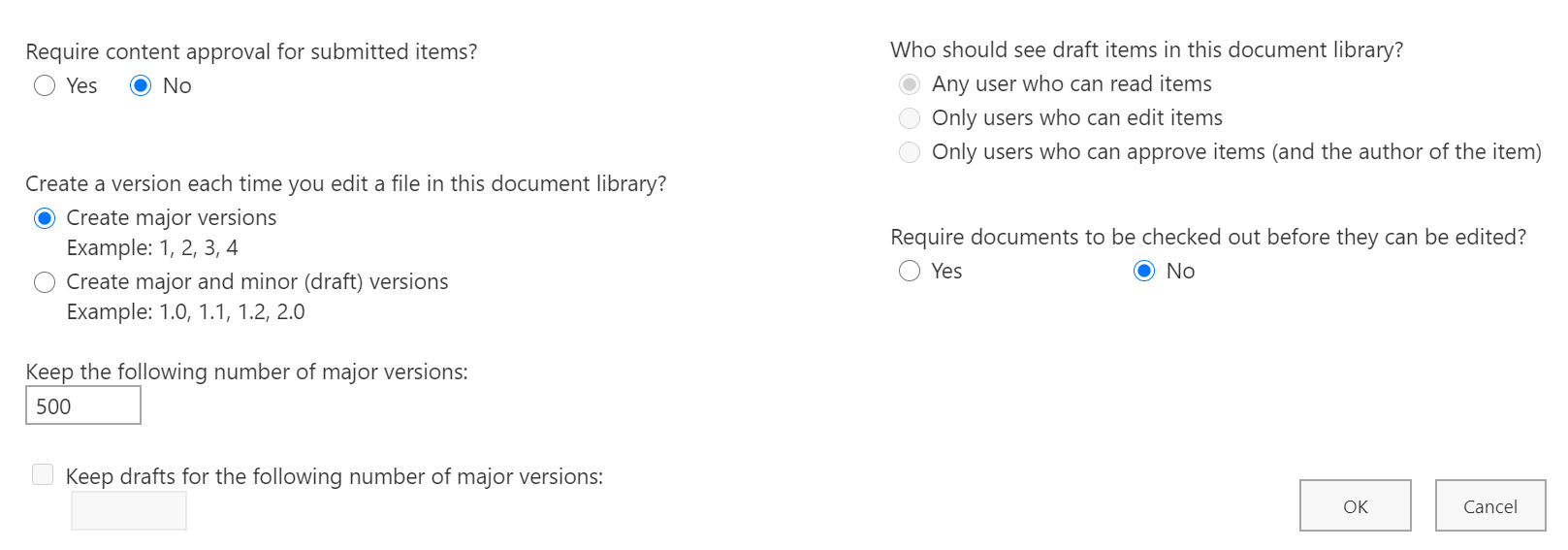 Retention policies data locations